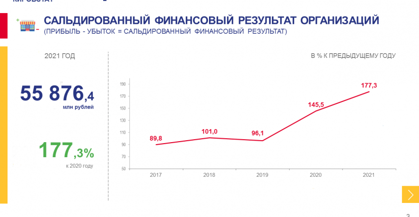 Финансовые показатели деятельности организаций за 2021 год